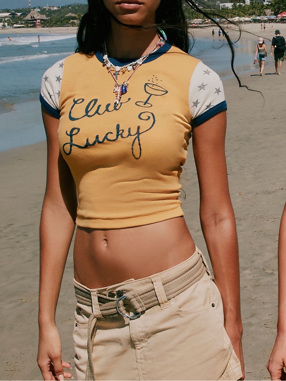 URBAN OUTFITTERS BDG Club Lucky Graphic Ringer Baby Tee